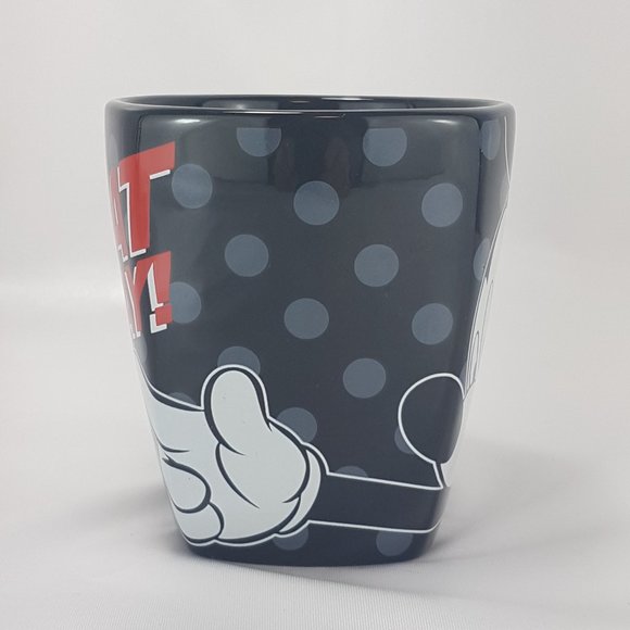 Vintage DISNEY Mickey Mouse Mug Teacup Have a Great Day Jerry Leigh Black Red - Picture 8 of 16